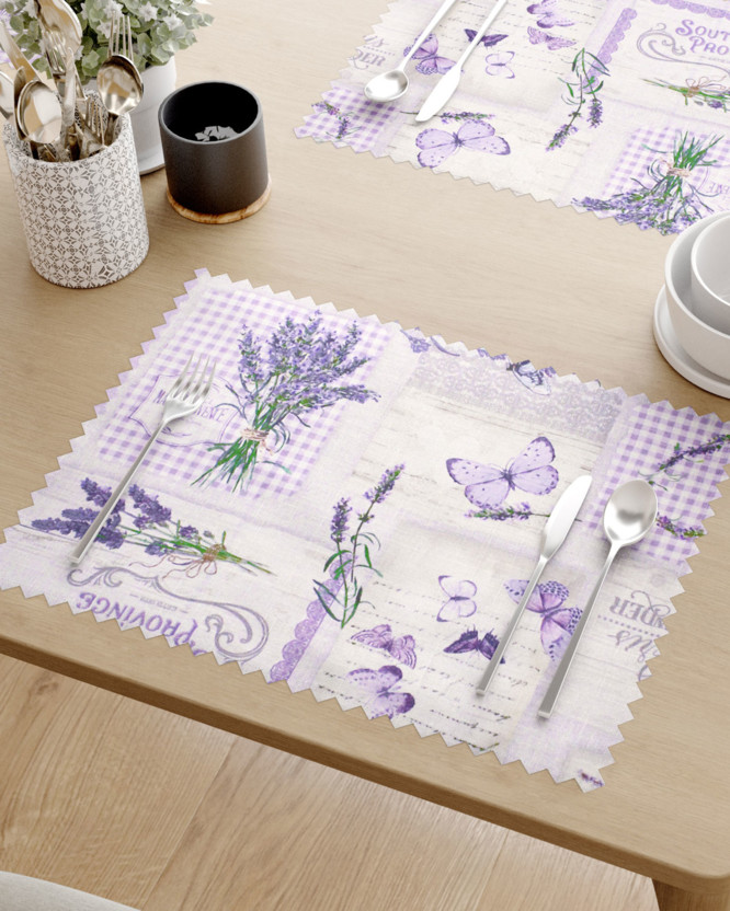 Prostírání na stůl teflonové - patchwork levandulí s motýly - sada 2ks