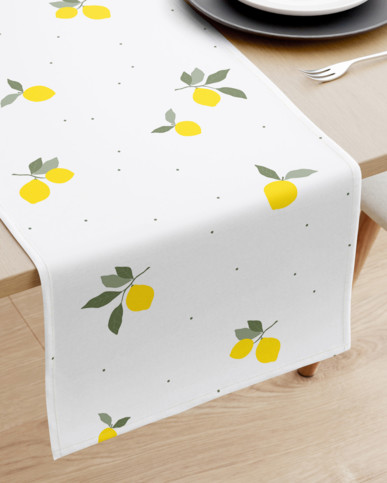Běhoun na stůl 100% bavlněné plátno - citrony