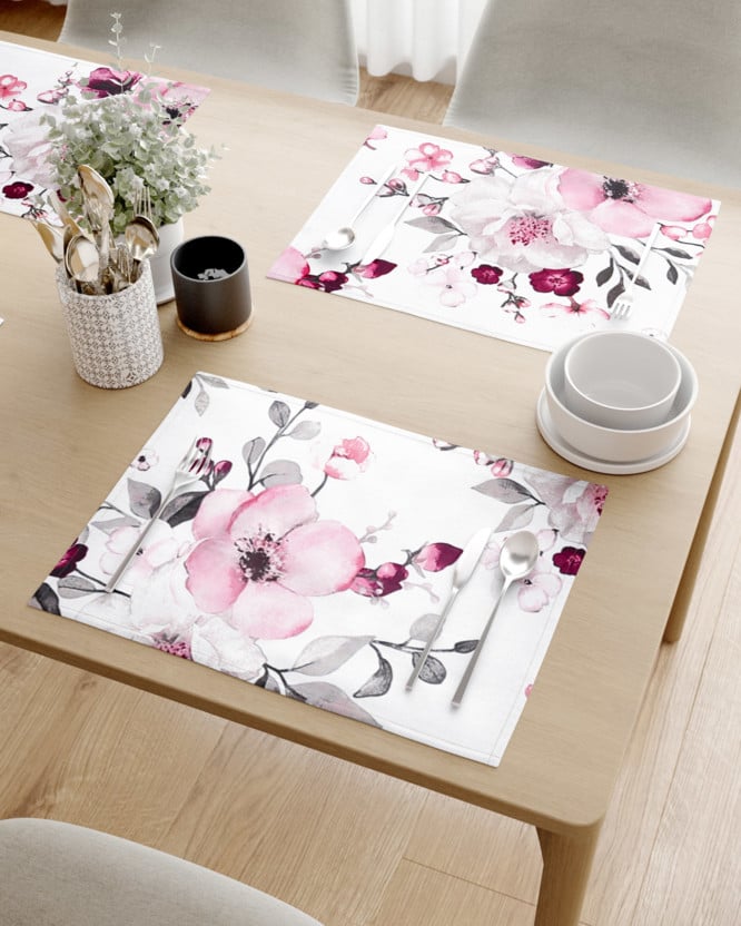 Prostírání na stůl 100% bavlněné plátno - květy sakury - sada 2ks