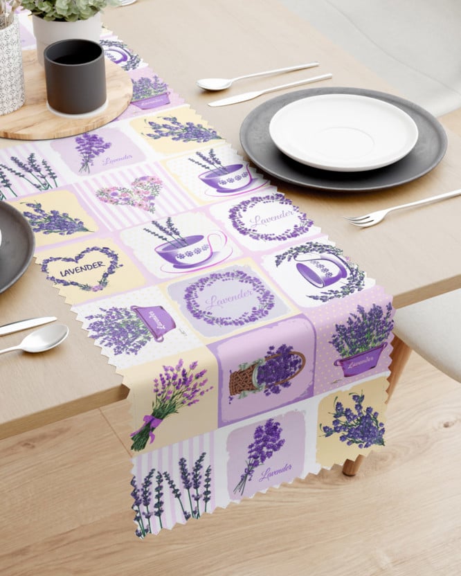Běhoun na stůl teflonový - levandulové dekorace