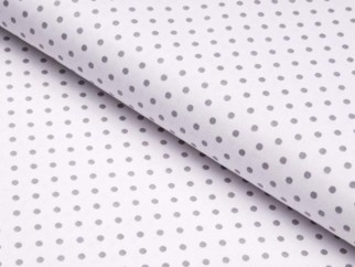 Bavlněné plátno SIMONA - vzor 494 šedé puntíky na bílém - metráž š. 145cm