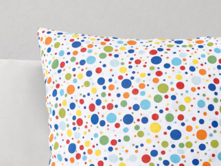 Dětský bavlněný povlak na polštář - barevné puntíky