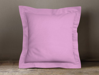 Bavlněný povlak na polštář s ozdobným lemem - růžový