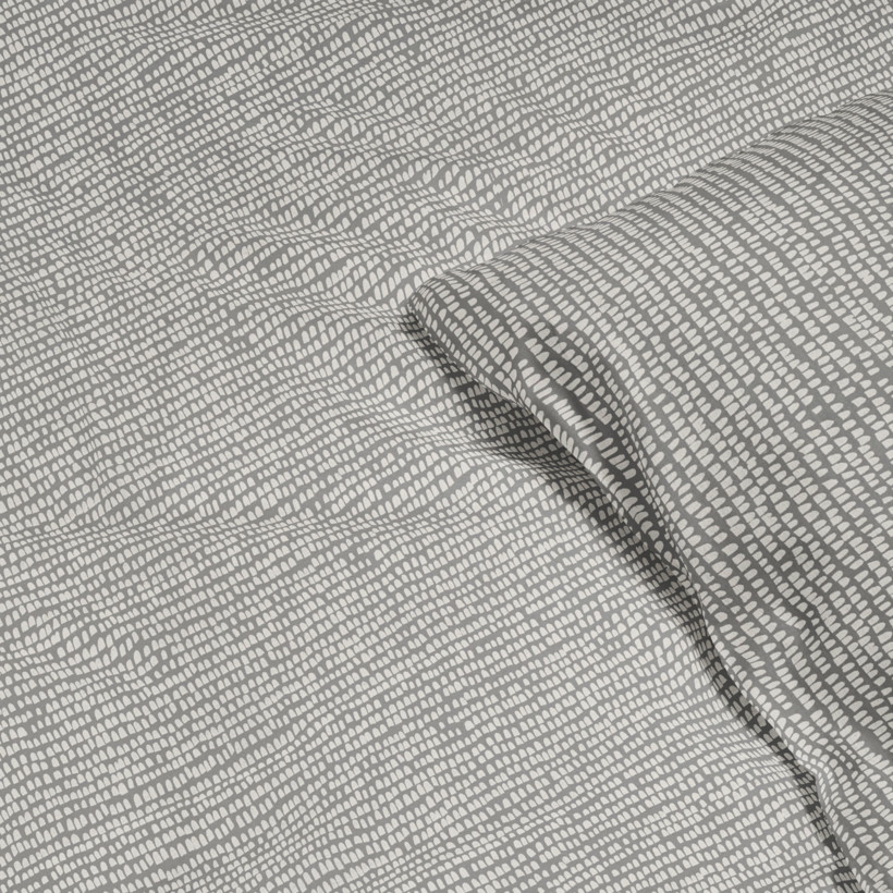 Luxusní povlečení z bavlněného saténu - drobné tvary na šedém