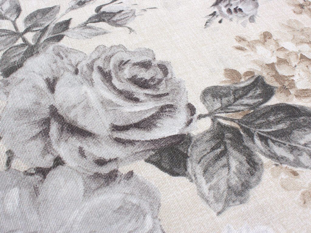Dekorační látka Loneta - velké šedé růže
