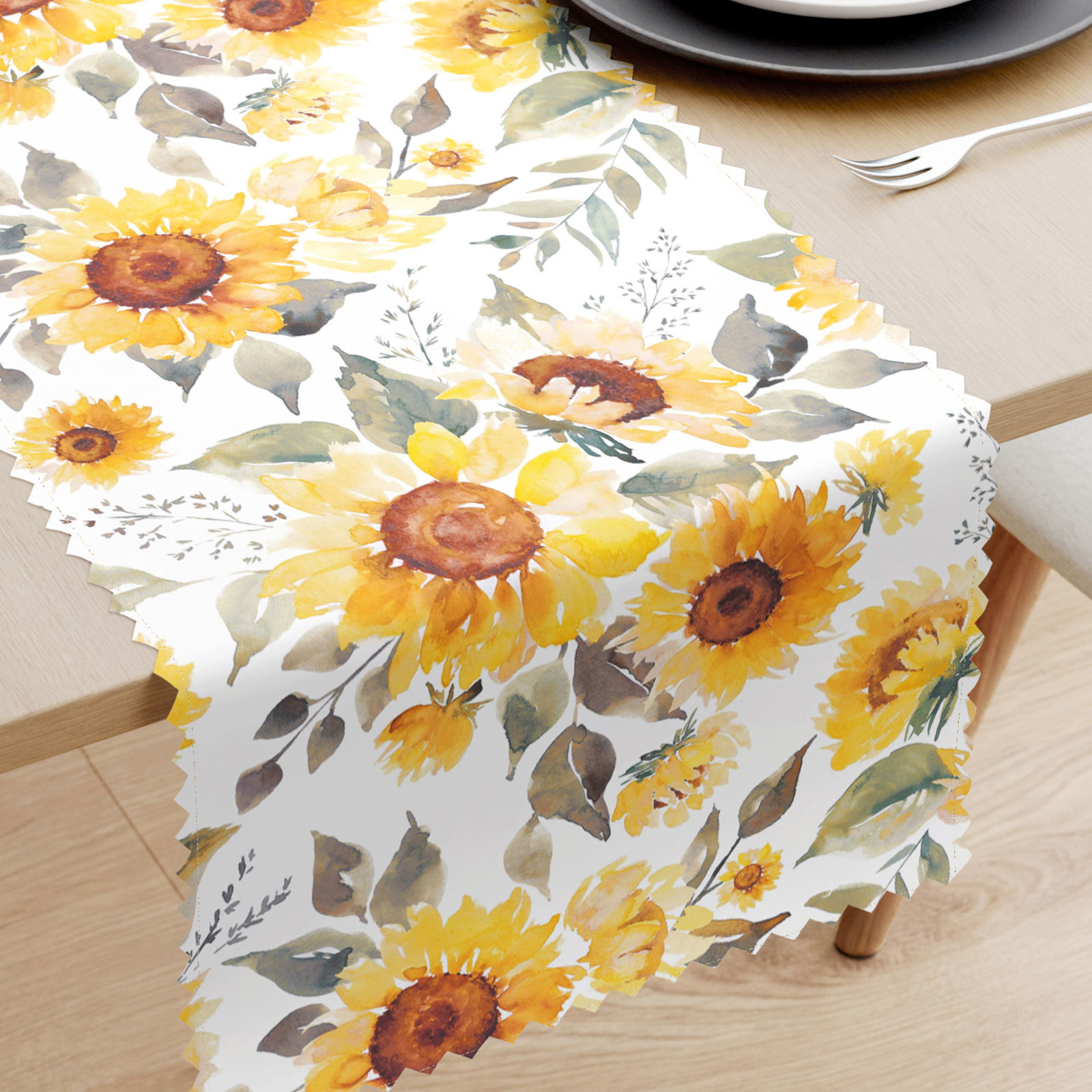 Běhoun na stůl teflonový - květy slunečnice