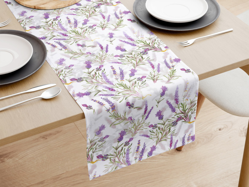 Běhoun na stůl 100% bavlněné plátno - levandule z Provence