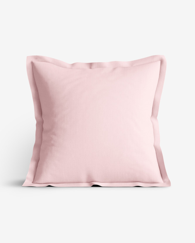 Bavlněný povlak na polštář s ozdobným lemem - pudrově růžový starý