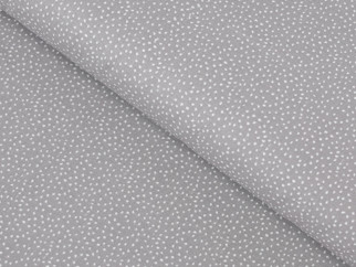 Bavlněné plátno Simona - vzor 1075 bílé drobné puntíky na šedém - metráž š. 145 cm