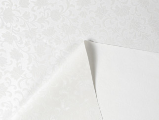 PVC ubrusovina s textilním podkladem - vzor květiny na bílém - metráž š. 140 cm