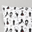 Dětský bavlněný povlak na polštář - vzor černé kočky