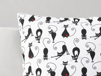 Dětský bavlněný povlak na polštář - vzor černé kočky