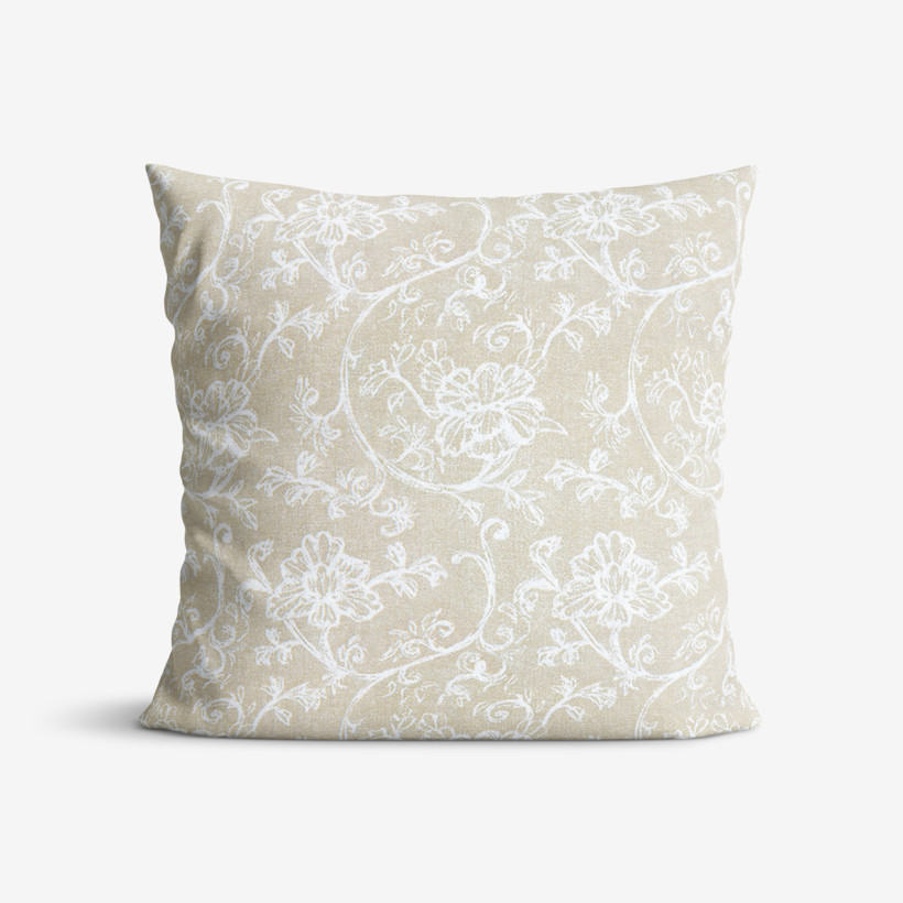 Dekorační povlak na polštář Loneta - bílé popínavé květiny