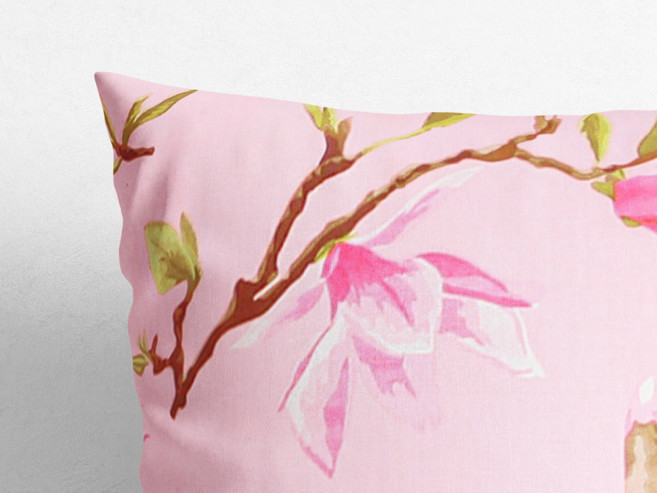 Bavlněný povlak na polštář - růžové magnolie