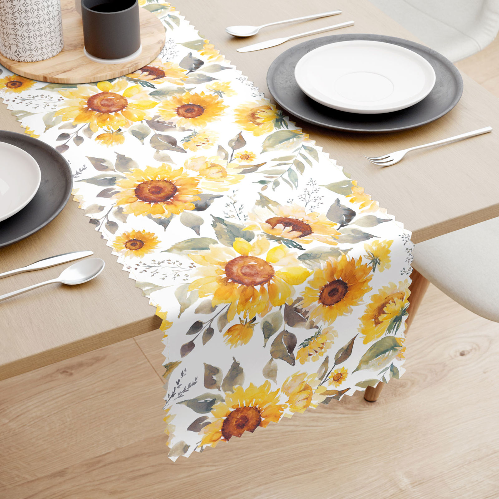 Běhoun na stůl teflonový - květy slunečnice