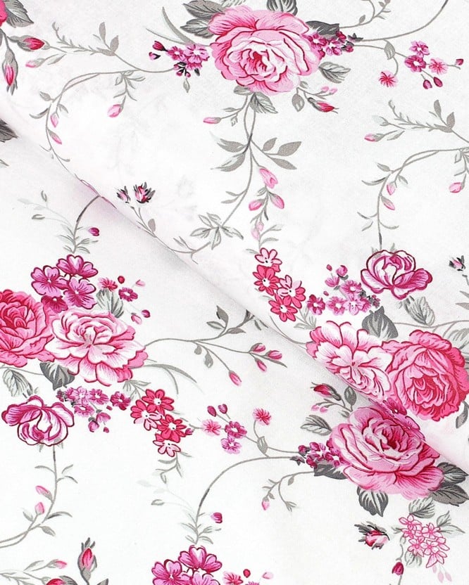 Bavlněné plátno - rozkvetlé růže