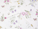 Bavlněné plátno SIMONA - vzor 949 barevné luční květiny na bílém - metráž š. 145cm