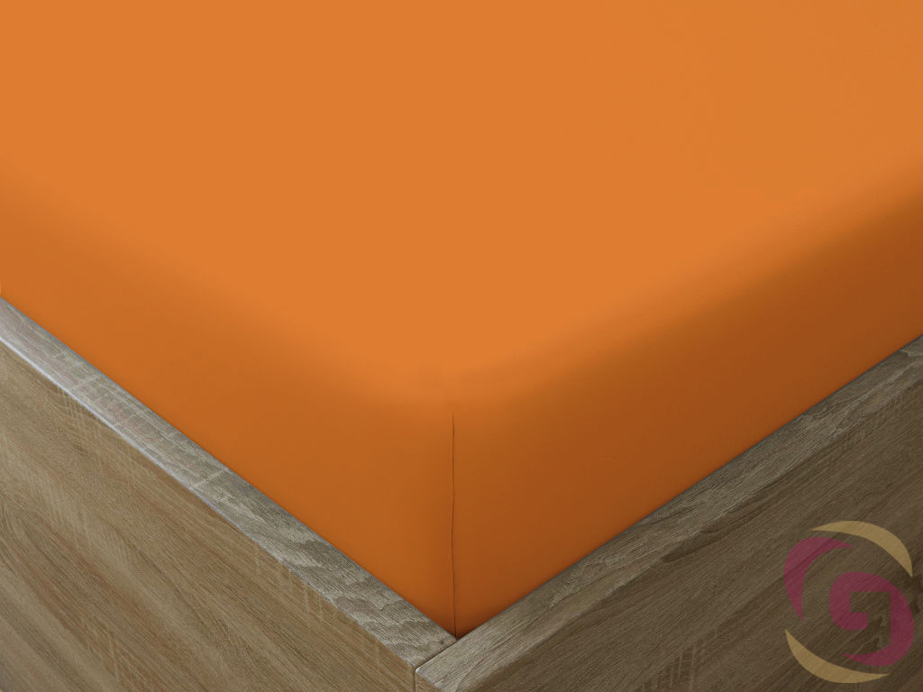 Bavlněné napínací prostěradlo oranžové - detail 2