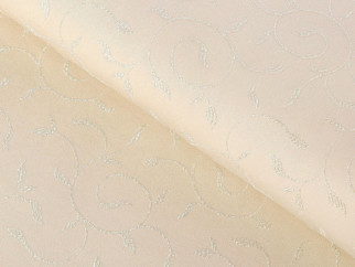 Kulatý luxusní teflonový ubrus - béžový s velkými ornamenty