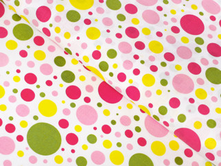 Bavlněné plátno Simona - vzor 1013 barevné puntíky a kolečka - metráž š. 145 cm