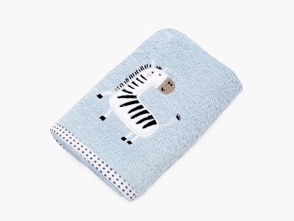 Dětský froté ručník Lili 30x50 cm světle modrý - zebra