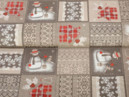 Vánoční dekorační látka LONETA - vzor sněhuláci - šířka 140cm
