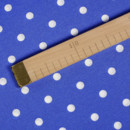 Dekorační závěs Loneta - bílé puntíky na tmavě modrém