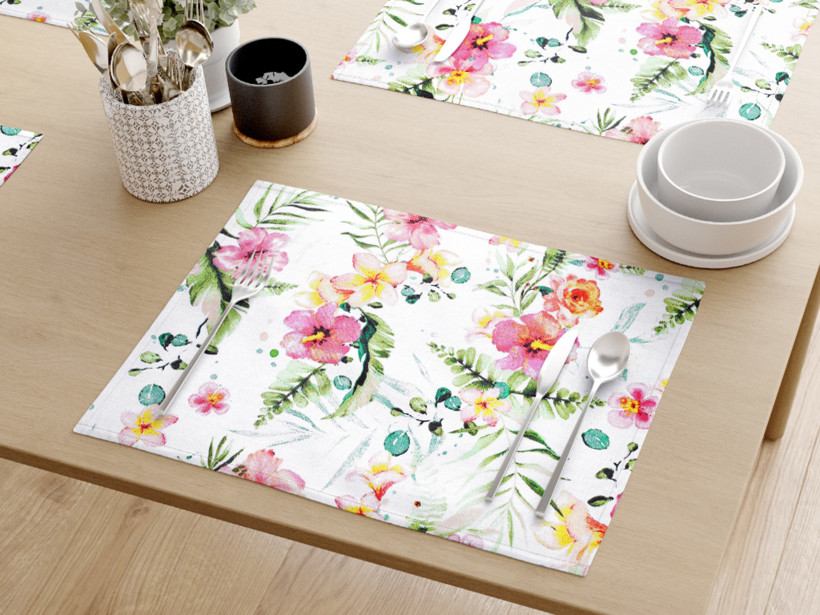 Prostírání na stůl 100% bavlněné plátno - havajské květiny - sada 2ks