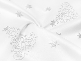 Prostírání na stůl teflonové - stříbrné vánoční stromečky a hvězdičky - sada 2ks
