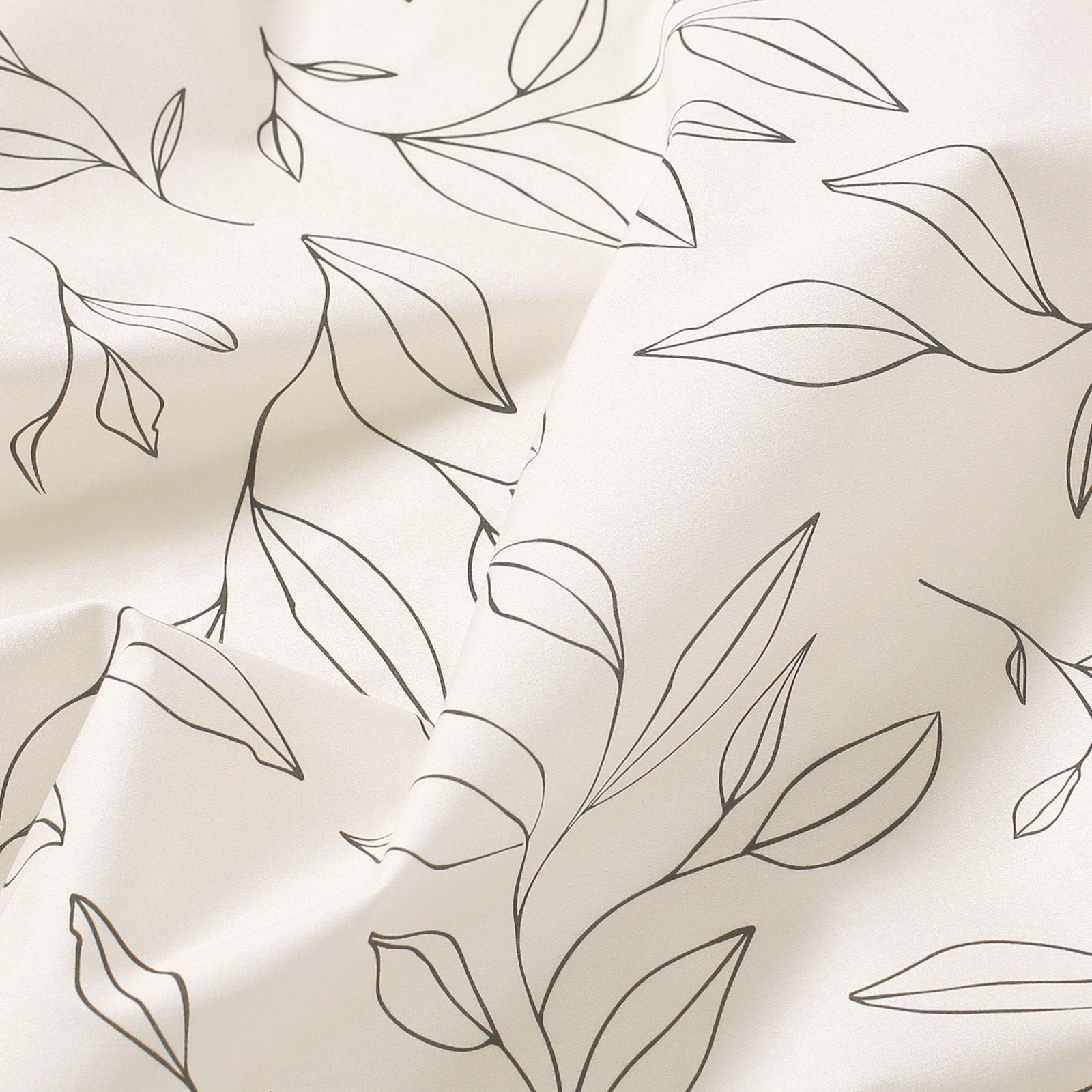 Oválný ubrus 100% bavlněné plátno - listy na přírodním