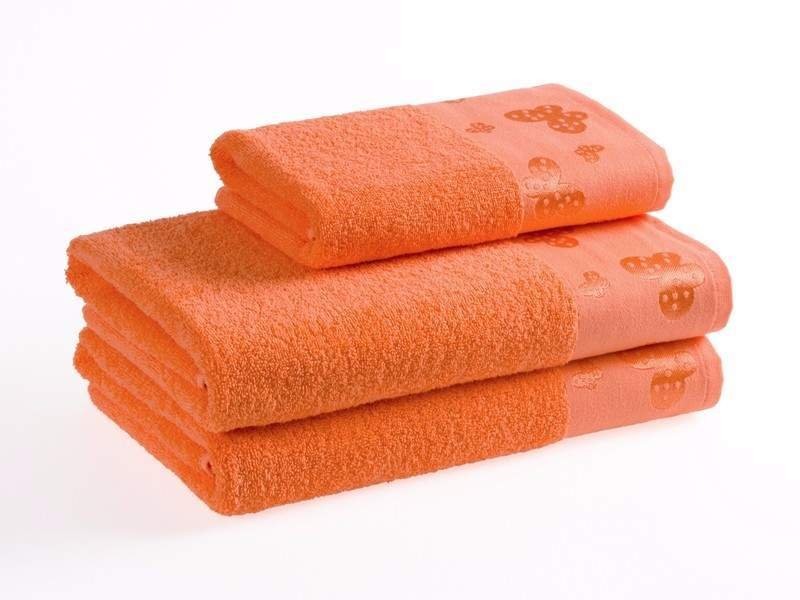 Froté ručník / osuška Motýlci - oranžový