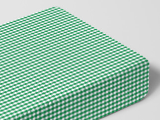 Bavlněné napínací prostěradlo - vzor zelené a bílé kostičky