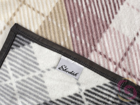 Luxusní deka z bavlny vzor barevné káro
