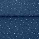 Bavlněné plátno SIMONA - bílé hvězdičky na modrém - metráž š. 150 cm