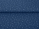 Bavlněné plátno SIMONA - vzor X-16 bílé hvězdičky na modrém - metráž š. 150cm