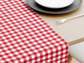 Běhoun na stůl Menorca - červené a bílé kostičky