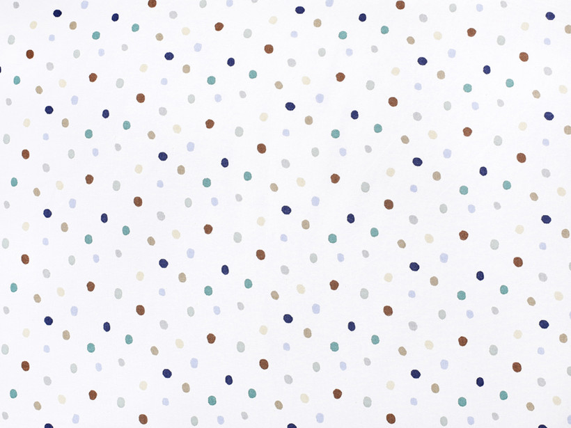 Bavlněné plátno - barevné puntíčky na bílém