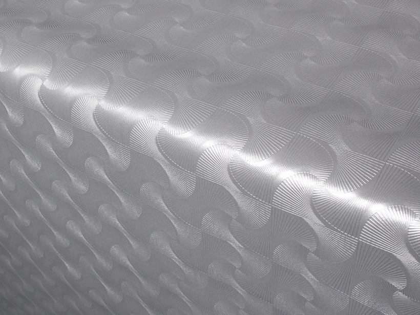 PVC ubrusovina s textilním podkladem - imitace chromu