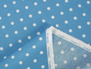 Dekorační závěs LONETA - vzor bílé puntíky na modrém
