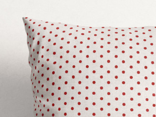Bavlněný povlak na polštář - červené puntíky na režném