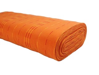 Bavlněná látka - oranžové pruhy - metráž š. 150 cm