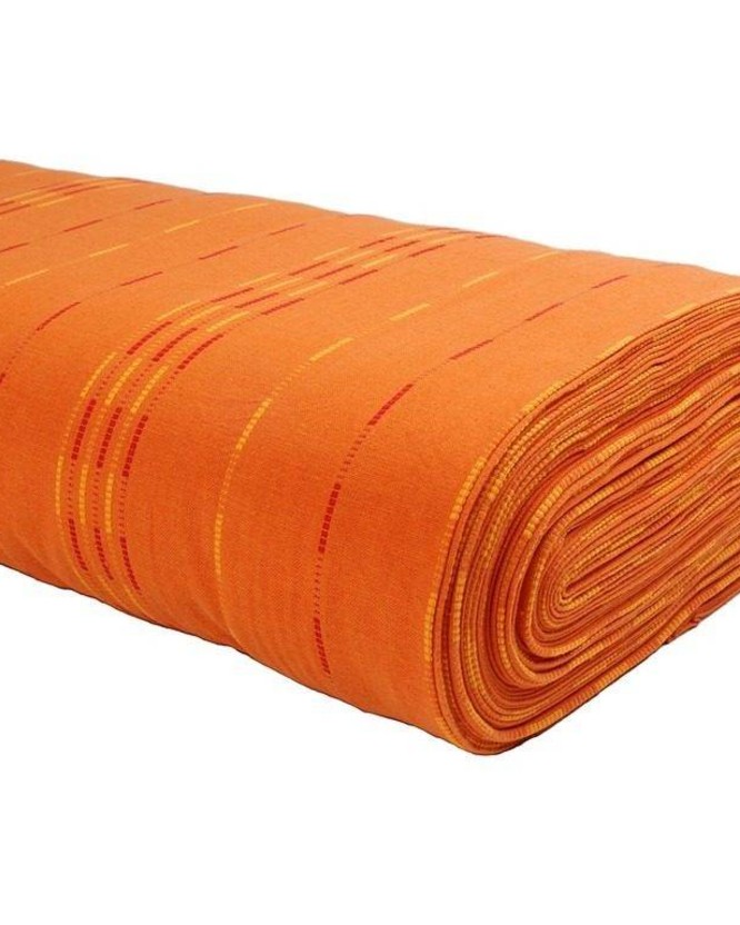 Bavlněná látka - oranžové pruhy