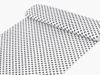 Bavlněné plátno SIMONA - šedé designové puntíky - metráž š. 160 cm