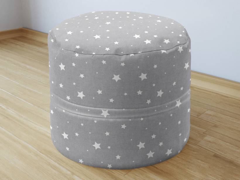Bavlněný sedací bobek 50x40cm - drobné bílé hvězdičky na šedém