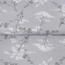 Bavlněné plátno Simona - japonské květy na šedém - metráž š. 145 cm