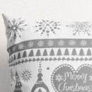 Vánoční bavlněný povlak na polštář - vzor vánoční symboly na bílém