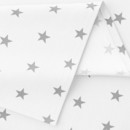 Oválný bavlněný ubrus - šedé hvězdičky na bílém