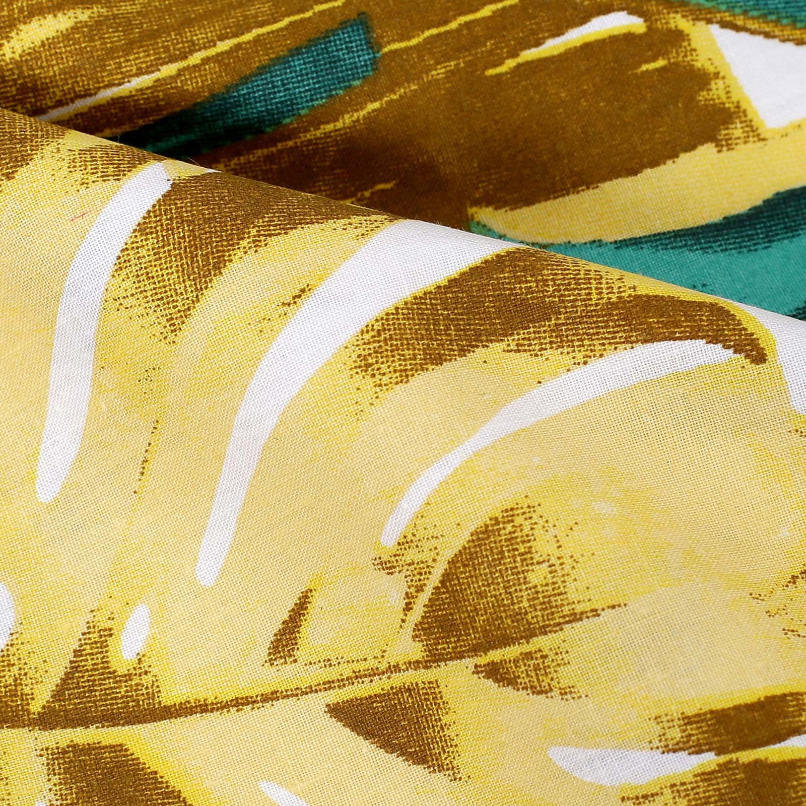 Bavlněné plátno - palmové listy na bílém