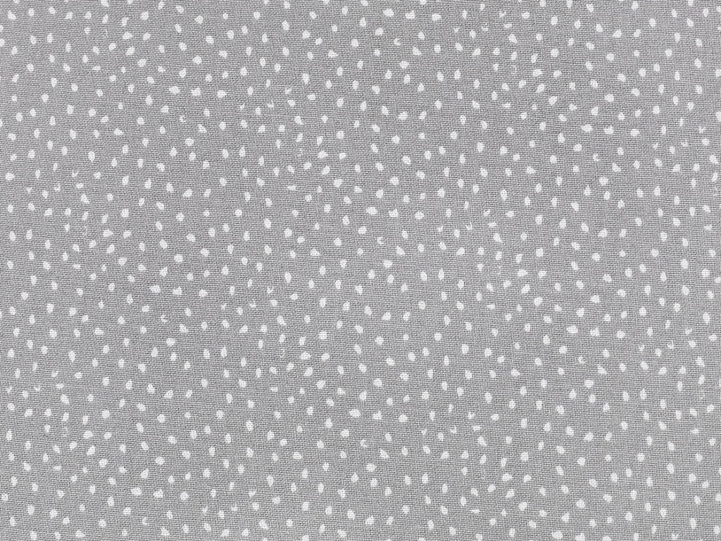 Bavlněné plátno - bílé drobné puntíky na šedém
