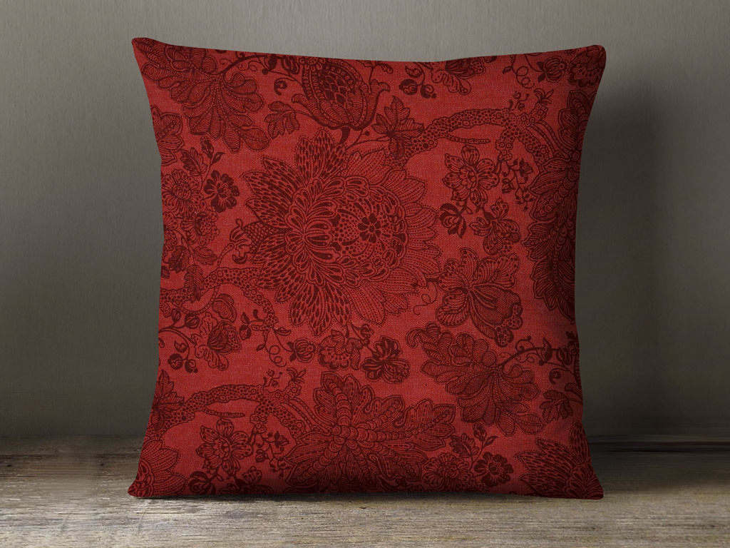 Bavlněný povlak na polštář Mestral - červené květy